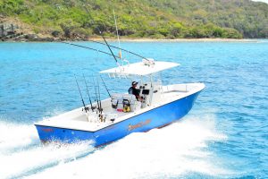 37 ft Calypso Boat backlash with man