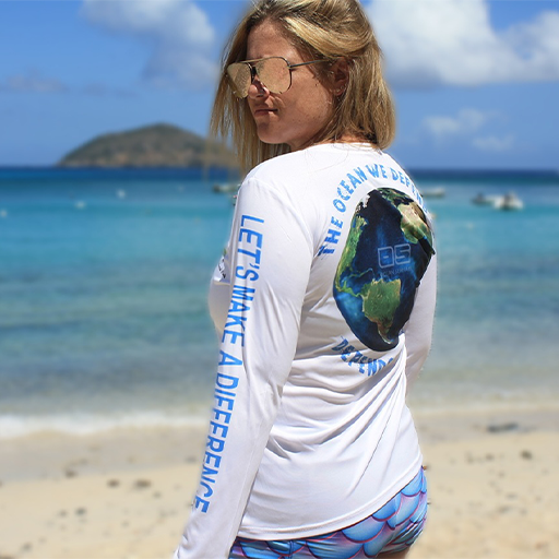 OS SPF 50+ PERFORMANCE WOMEN'S LS OCEAN DEPENDS ON US FOTP